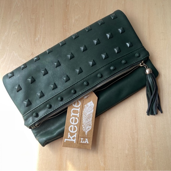 Keene Stud Foldover Clutch Purse - Picture 1 of 6